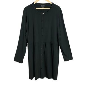 J. Jill Tunic Top NWT Wearever Collection Rayon Spandex Button-Up Long Sleeve XL